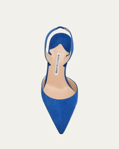 Manolo Blahnik Carolyne Suede Mid-Heel Slingback Pump | Thumbnail 17 Manolo Blahnik Carolyne Suede Mid-Heel Slingback Pump | Thumbnail 17