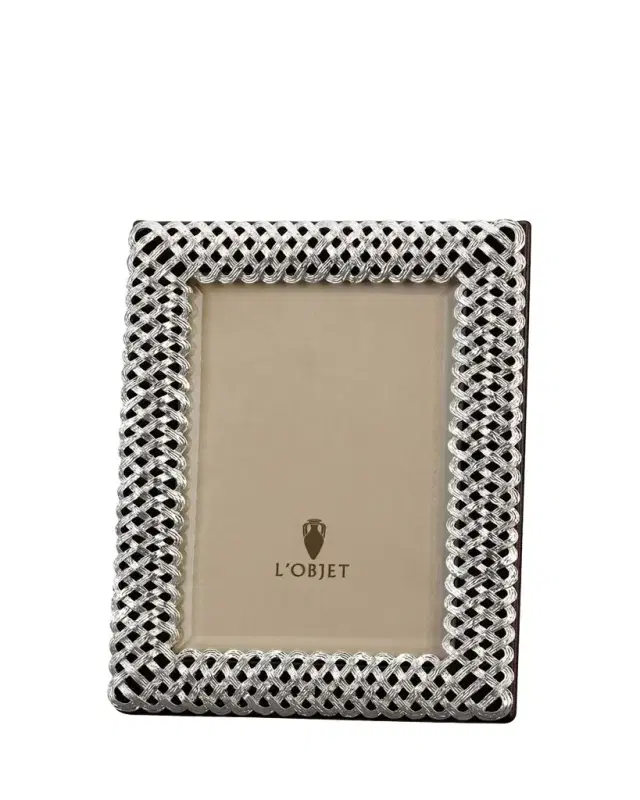 L'Objet Platinum Braid 4" x 6" Picture Frame