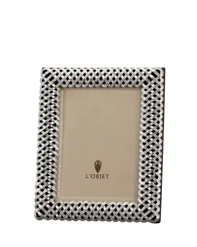 L'Objet Braid Platinum Picture Frame, 8" x 10"