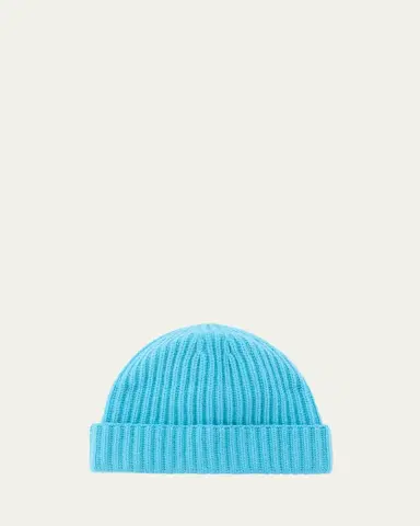 Bergdorf Goodman Men's Rib-Knit Cashmere Beanie Hat | Thumbnail 4