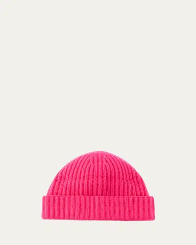 Bergdorf Goodman Men's Rib-Knit Cashmere Beanie Hat | Thumbnail 5