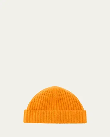 Bergdorf Goodman Men's Rib-Knit Cashmere Beanie Hat | Thumbnail 6