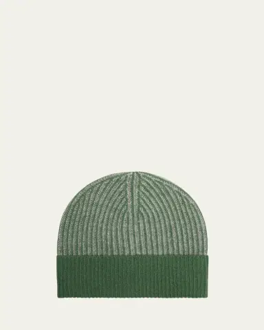 Bergdorf Goodman Men's Rib-Knit Cashmere Beanie Hat | Thumbnail 8