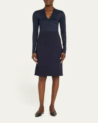 Akris Wool-Blend Knee-Length Pencil Skirt | Thumbnail 2