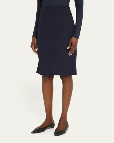 Akris Wool-Blend Knee-Length Pencil Skirt | Thumbnail 4