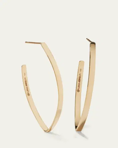Lana 14K Gold Small Flat Blake Hoop Earrings | Thumbnail 3 Lana 14K Gold Small Flat Blake Hoop Earrings | Thumbnail 3