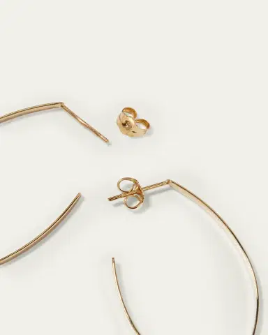 Lana 14K Gold Small Flat Blake Hoop Earrings | Thumbnail 4 Lana 14K Gold Small Flat Blake Hoop Earrings | Thumbnail 4