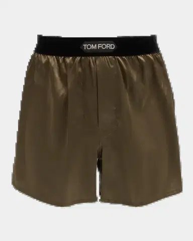 TOM FORD Men 's Silk Jacquard Logo Boxers | Thumbnail 2