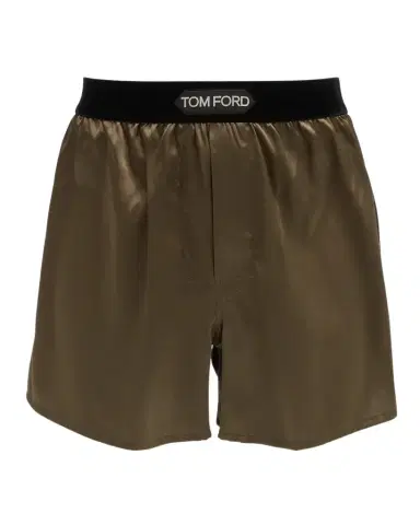 TOM FORD Men 's Silk Jacquard Logo Boxers | Thumbnail 1