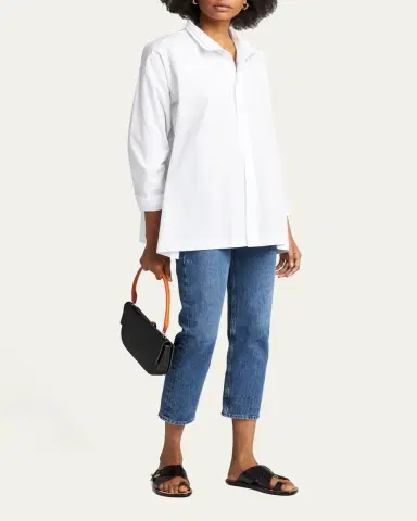 Eskandar Slim A-Line Two Collar Shirt With Step Insert (Long Length) | Thumbnail 2 Eskandar Slim A-Line Two Collar Shirt With Step Insert (Long Length) | Thumbnail 2