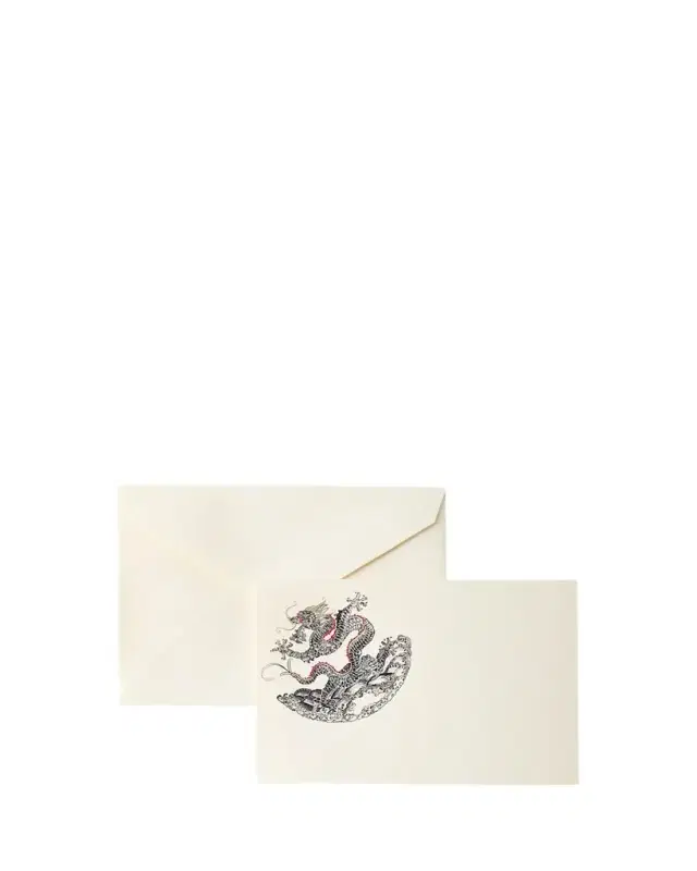 Hand-Engraved Dragon Cards with Envelopes, Set of 10