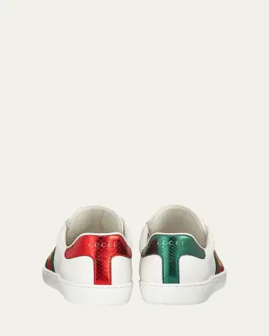 Gucci Men's New Ace Embroidered Low-Top Sneakers | Thumbnail 6 Gucci Men's New Ace Embroidered Low-Top Sneakers | Thumbnail 6