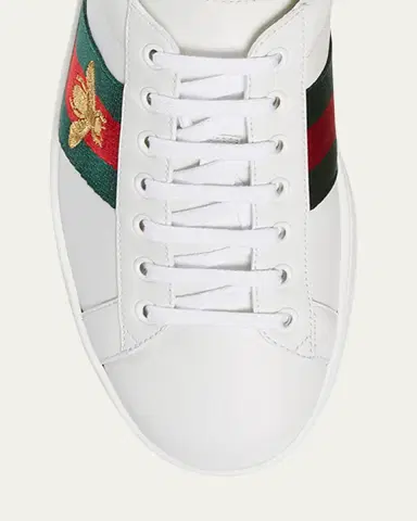 Gucci Men's New Ace Embroidered Low-Top Sneakers | Thumbnail 7 Gucci Men's New Ace Embroidered Low-Top Sneakers | Thumbnail 7