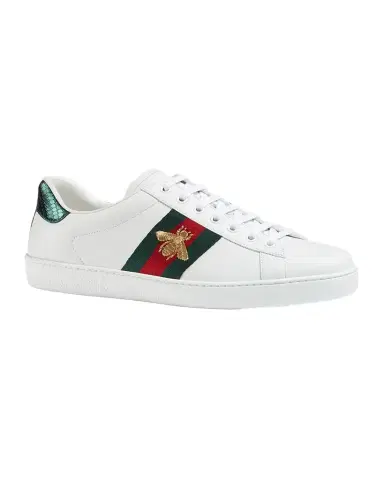 Gucci Men's New Ace Embroidered Low-Top Sneakers | Thumbnail 1 Gucci Men's New Ace Embroidered Low-Top Sneakers | Thumbnail 1