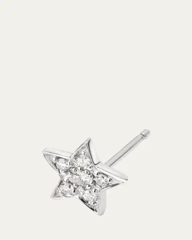 Sydney Evan 14k White Gold Pave Star Stud Earring, Single | Thumbnail 3 Sydney Evan 14k White Gold Pave Star Stud Earring, Single | Thumbnail 3