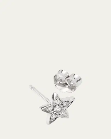 Sydney Evan 14k White Gold Pave Star Stud Earring, Single | Thumbnail 4 Sydney Evan 14k White Gold Pave Star Stud Earring, Single | Thumbnail 4