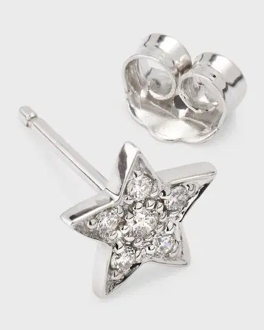 Sydney Evan 14k White Gold Pave Star Stud Earring, Single | Thumbnail 7 Sydney Evan 14k White Gold Pave Star Stud Earring, Single | Thumbnail 7