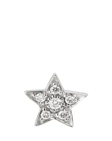 Sydney Evan 14k White Gold Pave Star Stud Earring, Single | Thumbnail 1 Sydney Evan 14k White Gold Pave Star Stud Earring, Single | Thumbnail 1