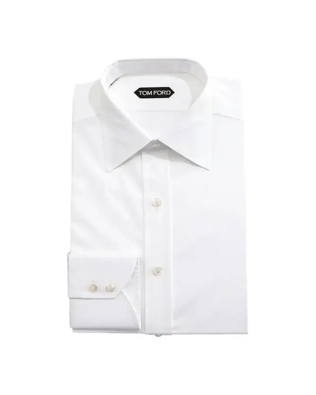 Solid Barrel-Cuff Dress Shirt, White