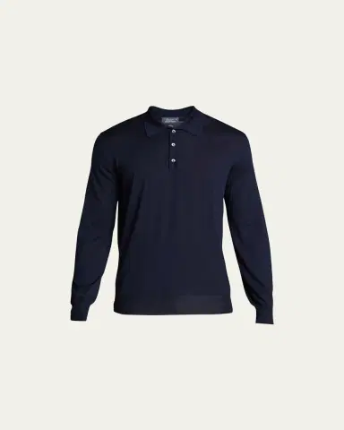 Bergdorf Goodman Long-Sleeve Cashmere Polo Sweater | Thumbnail 11
