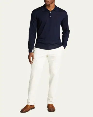 Bergdorf Goodman Long-Sleeve Cashmere Polo Sweater | Thumbnail 12