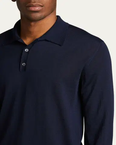 Bergdorf Goodman Long-Sleeve Cashmere Polo Sweater | Thumbnail 15