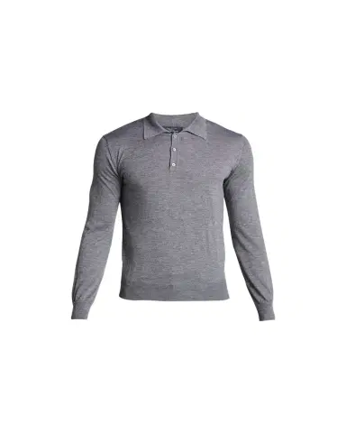 Bergdorf Goodman Long-Sleeve Cashmere Polo Sweater | Thumbnail 1