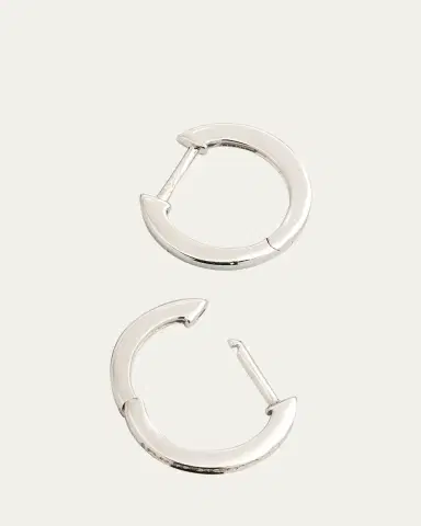 Sydney Evan 14k White Gold Diamond Huggie Hoop Earrings | Thumbnail 4