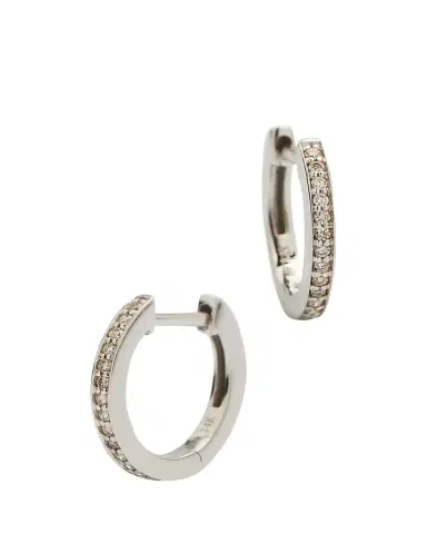 Sydney Evan 14k White Gold Diamond Huggie Hoop Earrings | Thumbnail 1