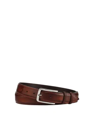 Bontoni Men's 35mm Burnished Leather Belt | Thumbnail 1