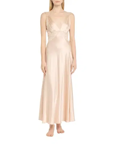 Christine Lingerie Bijoux Lace-Inset Silk Gown | Thumbnail 1