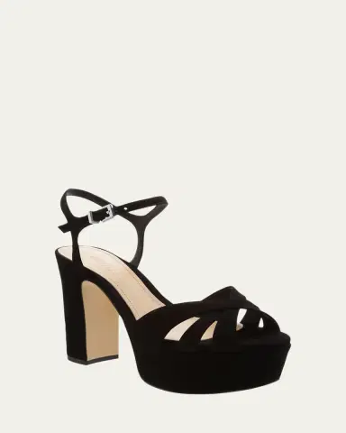 Schutz Keefa Nubuck Ankle-Strap Platform Sandals | Thumbnail 2