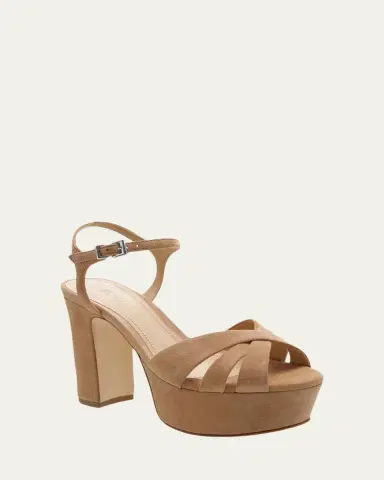 Schutz Keefa Nubuck Ankle-Strap Platform Sandals | Thumbnail 4