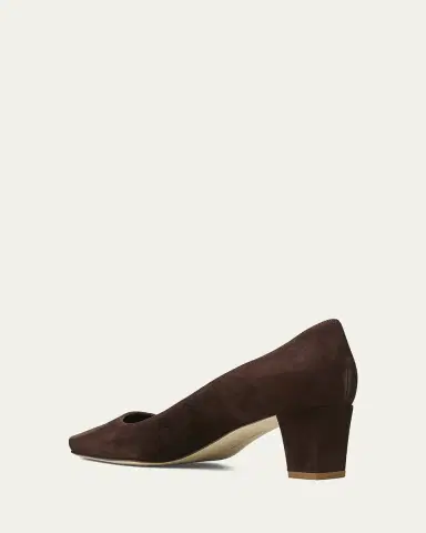 Manolo Blahnik Okkatopla Suede Block-Heel Pump | Thumbnail 4