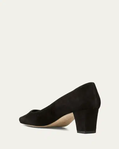 Manolo Blahnik Okkatopla Suede Block-Heel Pump | Thumbnail 9