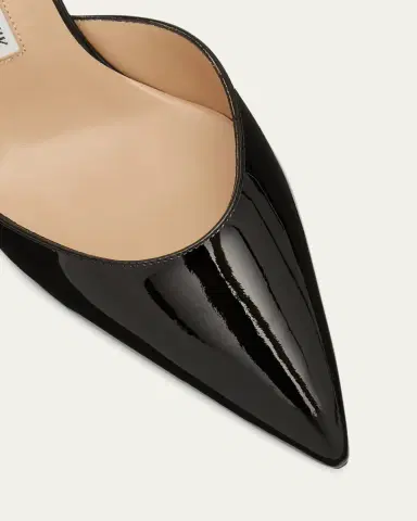 Manolo Blahnik Carolyne Low-Heel Patent Halter Pumps | Thumbnail 5
