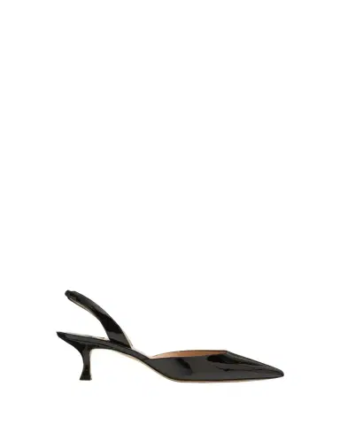 Manolo Blahnik Carolyne Low-Heel Patent Halter Pumps | Thumbnail 1