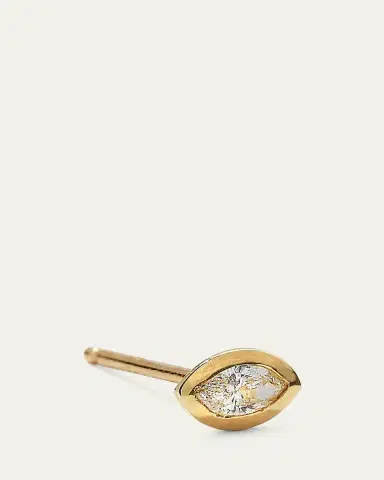 Sydney Evan 14k Diamond Marquise Single Stud Earring | Thumbnail 3 Sydney Evan 14k Diamond Marquise Single Stud Earring | Thumbnail 3