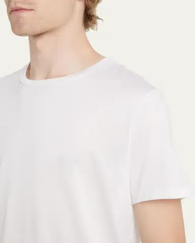 Hanro Men's Cotton Sporty Crewneck T-Shirt | Thumbnail 5 Hanro Men's Cotton Sporty Crewneck T-Shirt | Thumbnail 5