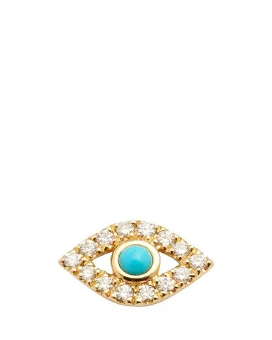 Sydney Evan Small Turquoise Cabochon & Diamond Evil Eye Single Earring | Thumbnail 1 Sydney Evan Small Turquoise Cabochon & Diamond Evil Eye Single Earring | Thumbnail 1