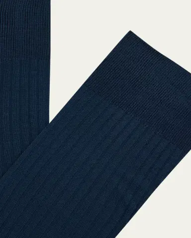 Pantherella Men's Danvers Ribbed Cotton Mid-Calf Socks | Thumbnail 2