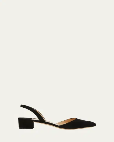 Manolo Blahnik Aspro Suede Block-Heel Slingback Pump | Thumbnail 2 Manolo Blahnik Aspro Suede Block-Heel Slingback Pump | Thumbnail 2