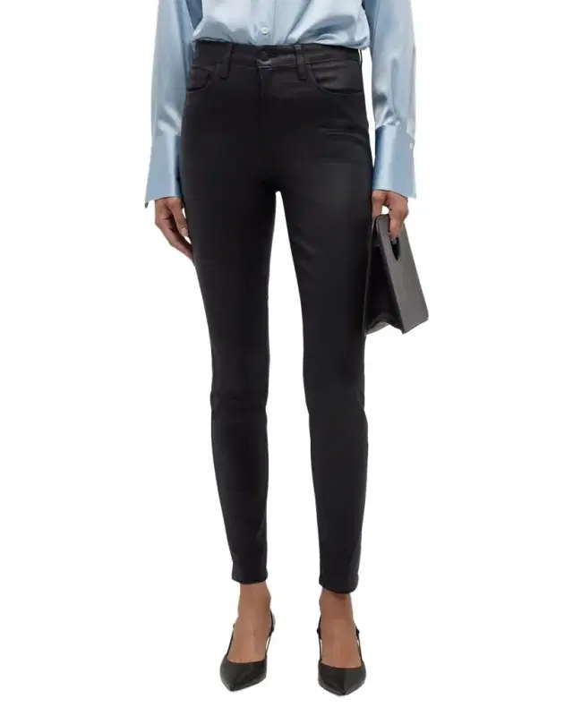 Marguerite Coated Modal Denim High-Rise Skinny Jeans