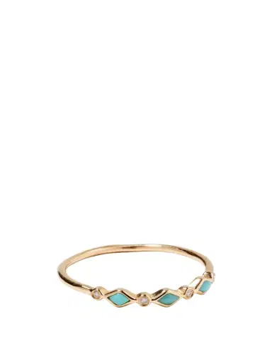 Sydney Evan Turquoise Bezel & Diamond Stacking Ring | Thumbnail 1