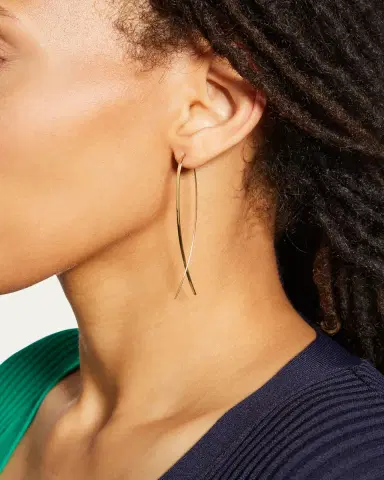 Lana 14K Gold Elite Narrow Upside Down Hoop Earrings | Thumbnail 2 Lana 14K Gold Elite Narrow Upside Down Hoop Earrings | Thumbnail 2