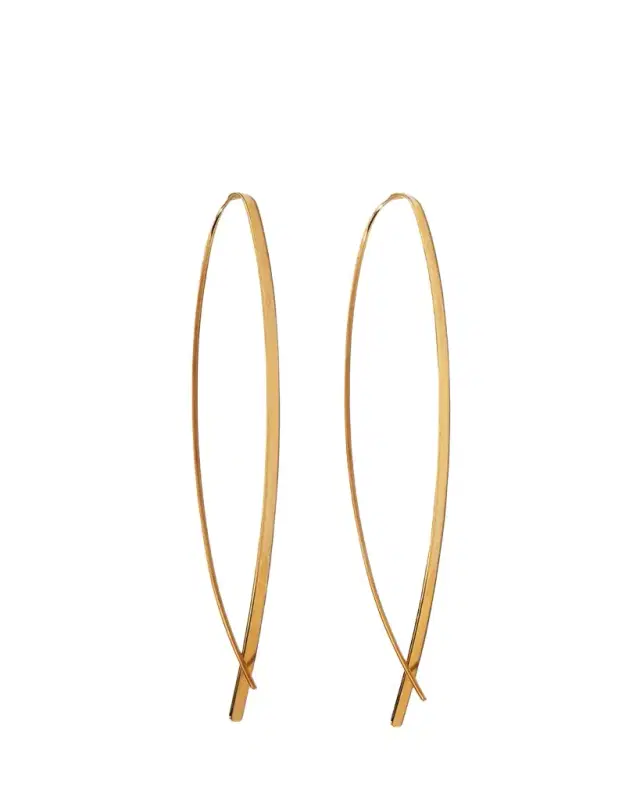 Lana 14K Gold Elite Narrow Upside Down Hoop Earrings
