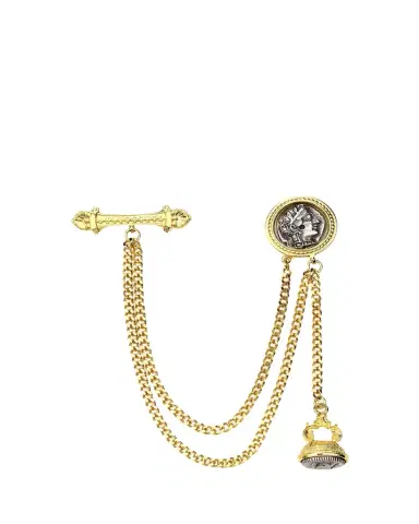 ben-amun Double Chain Coin Brooch | Thumbnail 1
