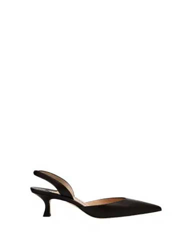 Manolo Blahnik Carolyne Leather Low-Heel Slingback Pump | Thumbnail 1 Manolo Blahnik Carolyne Leather Low-Heel Slingback Pump | Thumbnail 1