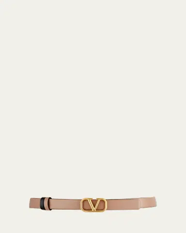 Valentino Garavani VLogo Leather Belt, 20mm | Thumbnail 2
