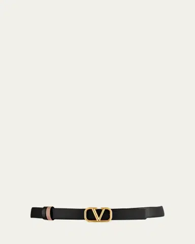 Valentino Garavani VLogo Leather Belt, 20mm | Thumbnail 3